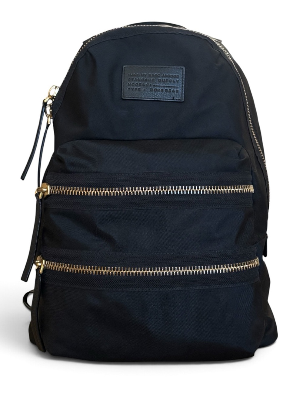 Marc by Marc Jacobs Large Domo Arigato Packrat Nylon & Leather Backpack Gold Zip